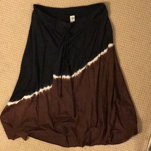 Pranav breathe black, tie dye, brown skirt